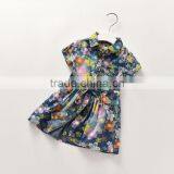 Wash Printing Flower Denim Dresses of the Girls thumbnail-2