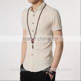 Men's White Linen Shirt HOT! MSRL0044 thumbnail-1