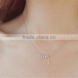2017 New Style Micro Leaf Shape Plain 925 Sterling Silver Pendant Necklaces thumbnail-3