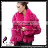 CX-G-A-258B Korean Style Real Fox Fur Fashion Women Fur Coat thumbnail-5