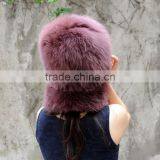 CX-C-01E Fashion China Supplier Winter Fox Fur Hat And Ring Scarf Set thumbnail-4