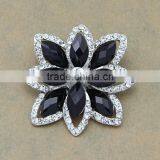 Black Flower Design Brooches High End Crystal Flower Brooch Hot Sales Flower Brooch for 2016 Promotional Items thumbnail-1