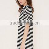 Contracted Stripe Straight Dress With Short Sleeves thumbnail-2