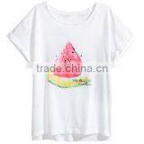 2017 High Quality Fashion Women Printed Cotton Top Round Neck Short Sleeve Bulk Tshirt Wholesale thumbnail-2