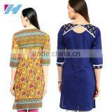 Clothing Apparel Cotton Om Ladies Printed Long Kurta Styles thumbnail-2