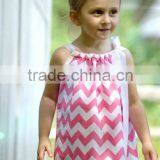 Girls Dresses Infant Sleeveless Dress Toddler Chevron Cotton Skirt Knee Length Halter Kids Pillowcase Cotton Clothing on Sale thumbnail-1