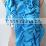 Turquoise Pashmina Scarfs Ruffle Pashmina Scarves Ruffled Soft Scarf Frilly Women Scarf Wedding Scarf PASHMINA Blue Scarfs Turqu thumbnail-3