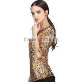 Womens Sequin Paillette Detail Golden Hot Gilrs Tight Shirt thumbnail-2