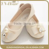 new fashion kids flower girls leather white dress brown shoes for girls