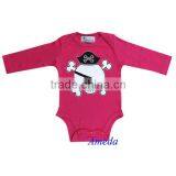 Newborn Baby Halloween Skull Pirate Hot Pink Long Sleeves Romper Bodysuit 0-12M thumbnail-1