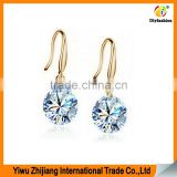 Hot Sell 8mm White Gold Plated Cubic Zricon Stone Earring For Women
