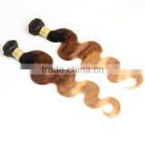 Blonde Indian Human Hair Weaves Wavy 1B/4/27# Body Wave Indian Ombre Hair Extension thumbnail-3