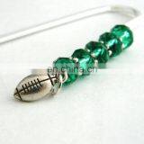 Best Selling Products Silver Tone Metal Football Charm Bookmark for Gifts