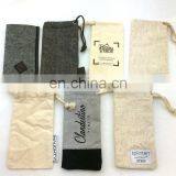 Custom Gray Print Cotton Drawstring Sunglasses Bag Goggles Pouches thumbnail-1