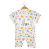Two Layers High Density Muslin Cotton Baby Romper Clothing for Newborn Infant With Button Summer thumbnail-2