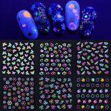 New Glow In The Dark Butterfly Petals Set Stylish Party Nail Applique Charm With Durable Light Fluorescent Nail Sticker thumbnail-5