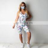 LAITE J2030 Women Fashion Butterfly Printed Jumpsuit Ladies Sleeveless Backless Sportswear Jumpsuit thumbnail-3