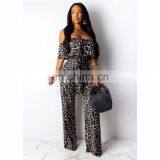 2020 Ladies Elegant Fashion Leopard Jumpsuit and Ladies African Printing Cotton Jumpsuits thumbnail-5