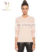 Ladies Knitted Pink Cashmere Sweater for Spring Knitwear thumbnail-1