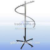 Chrome Metal Spiral Clothing Display Rack/display Hook Movable