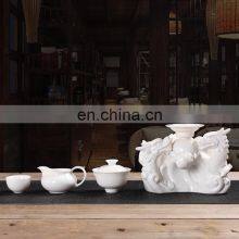 Chinese White Traditional Kung fu Ceramic Porcelain Tea Set thumbnail-3