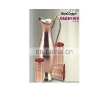 copper lemon hammered jug & glass sets