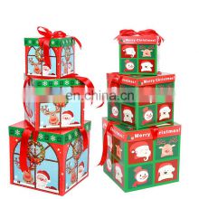 40X40cm Xmas series square santa claus nested empty gift box packaging for Christmas