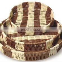 Supermarket Round Fruit and Vegetable Food Grade Plastic Rattan Basket Display Bread Basket Storage Basket thumbnail-3