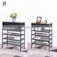 New Arrival Vintage Five-layer Entryway Doorway Shoes Storage Rack With Two Cloth Drawers As You Require thumbnail-5