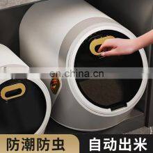 Kitchen Round Rice Storage Box Large Sealed Grain Container Automatic Rice Bucket With Flip Cover thumbnail-4