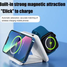 Cross Border 3-in-1 Magnetic Folding Wireless Charger Charging Watch Earphone Folding Stand（Wechat:13510231336） thumbnail-4