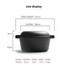 Wholesale Multifunctional Combo Cookware Pre-seasoned Cast Iron Double Pot Dutch Oven 2 in 1 With Skillet Lid thumbnail-2