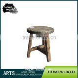Small classical Chinese style wooden round unfolding stool