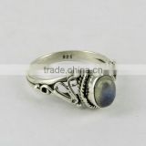 Galaxy Queen Rainbow Moonstone 925 Sterling Silver Ring