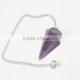 6-Facet Natural Amethyst Gemstone Pendulums thumbnail-3