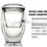 crystal borosilicate Transparent double wall glass tea cup