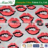 Lip Printed Spandex Fabric for Summer Women Dress