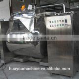 Horizontal axis laying tilting jacketed kettle with agitator