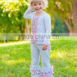 Lovely Pink Fancy Flare triple ruffle Pants for girls