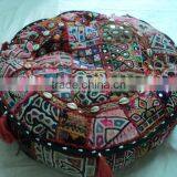 Cotton Patchwork Cushion Covers Puffs Ottoman-1