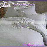 200TC Plain Percale Hotel Bed Linens With Embroidered Logo for Hotels, Motels, Clubs thumbnail-1