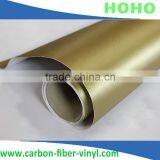 Golden Brushed Aluminum Type Carbon Fiber Car Wrapping Sticker Film / Mettlic Brushed Vinyl / Size 30 X 1.52 m