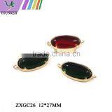 2016 New Design Hot Sale Zircon Faceted Pendant Glass Gold & Silver Bezel Paw Setting Gemstone Connectors for Jewelry Making. thumbnail-5