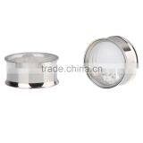 Ipink 6 Pairs Stainless Steel Movable Round Crystal Screw Ear Plugs Flesh Tunnels Stretcher Kit Gauges in Viaous Gauges Size thumbnail-4