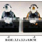 Ruby Red Hand Made Glass Bird Sitting on the Base for Home Ornament thumbnail-1