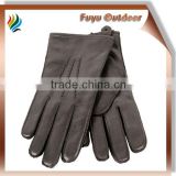 2015 SHANDONG XXXL Black Winter Cowhide Plain Style Lined Mens Leather Gloves Uk