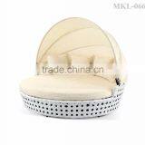 Beautiful Poly Rattan Sun Lounger Outdoor Furniture - Synthetic Rattan Luxury Sunbed With Capony thumbnail-1