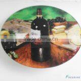 Dia 30cm PP Paper Pattern Tempered Glass Cake Turntable