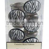 Shower Curtain Rings, Resin Zebra Design