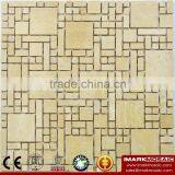 IMARK Natural Travertine Marble Stone Mosaic Tile With Polished Surface For Outdoor And Interior Walls Decoration Code IVM7-010